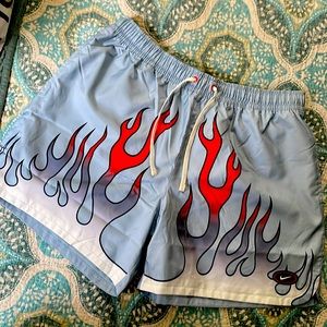 Xl nike above knee blue flame shorts